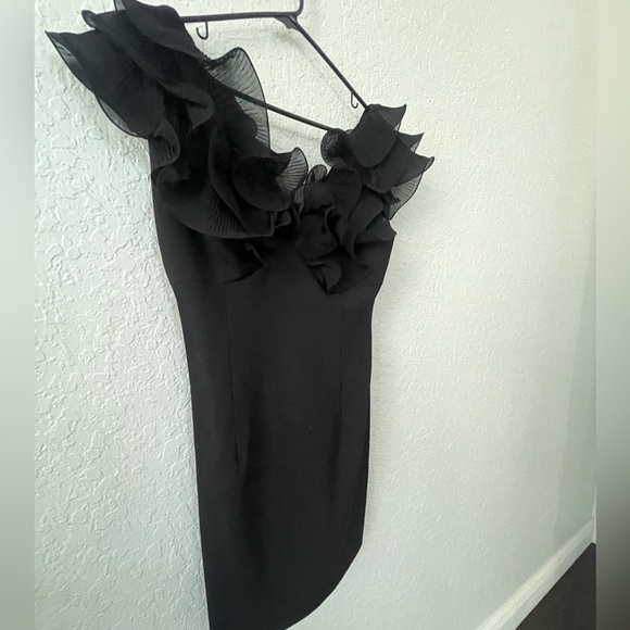 BCBGMAXAZRIA Women's Mini Evening Dress with Ruffle Detail and Zipper - 8 - Picture 9 of 10